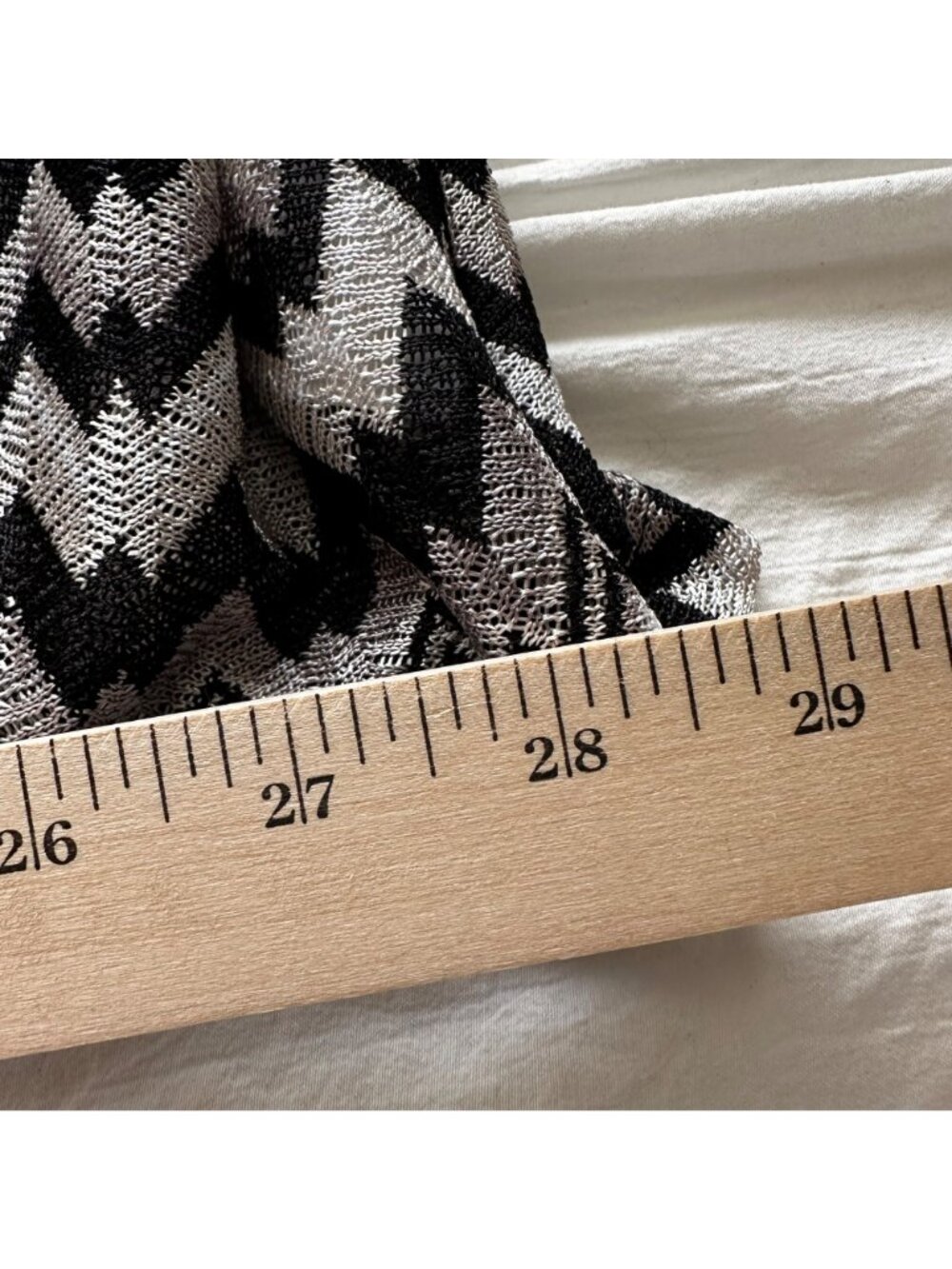 Susan Graver Women's Chevron Pattern Sheer Cardigan Jacket 2X Black Beige Travel - Picture 8 of 11